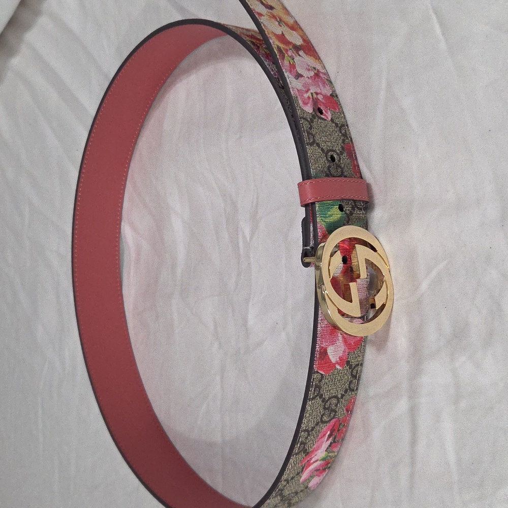 Gucci Blooms Floral Belt Pink Gold GG Buckle - Picture 12 of 16